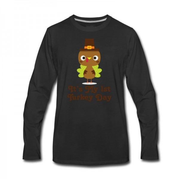 Men's 1st Thanksgiving Turkey Long T-Shirt