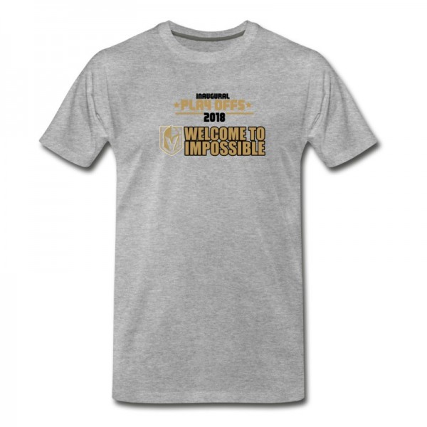 Men's 2018 Inaugural Playoffs Golden Knights Welcome To Impossible T-Shirt - Grey