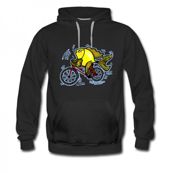 Men's Bicycle Fish , By FabSpark Hoodie