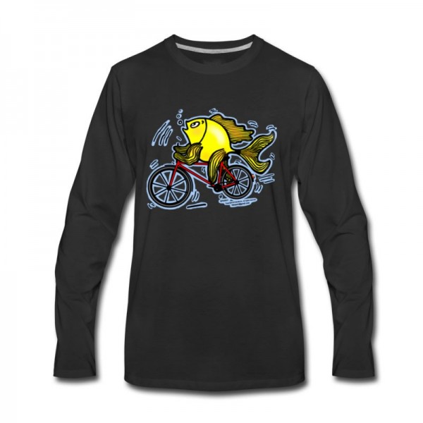 Men's Bicycle Fish , By FabSpark Long T-Shirt