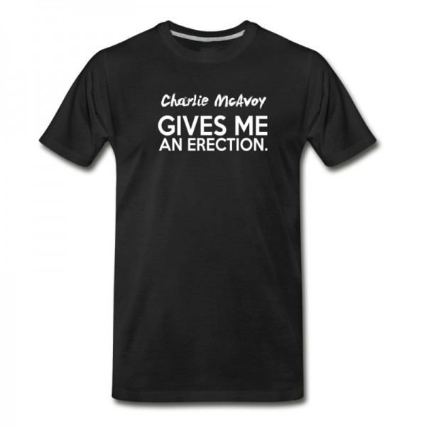 Men's Charlie McAvoy Gives Me An Erection Funny Hockey Lover Cool Fan T-Shirt - Black