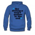 Men's Distance Won't Matter in the End Blue Hearts Hoodie