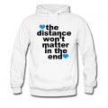 Men's Distance Won't Matter in the End Blue Hearts Hoodie