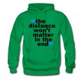 Men's Distance Won't Matter in the End Blue Hearts Hoodie