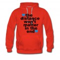 Men's Distance Won't Matter in the End Blue Hearts Hoodie