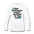 Men's Distance Won't Matter in the End Blue Hearts Long T-Shirt