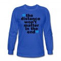 Men's Distance Won't Matter in the End Blue Hearts Long T-Shirt