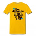 Men's Distance Won't Matter in the End Blue Hearts T-Shirt