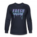 Men's Fresh Purple Camo Drips Long T-Shirt