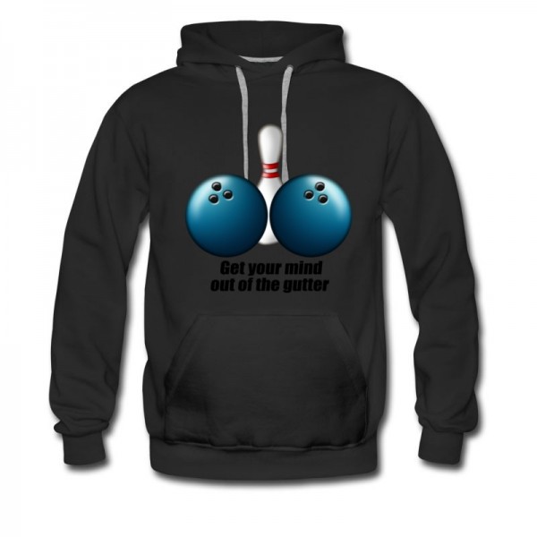 Men's Funny Bowling Humor Get Your Mind Out The Gutter Hoodie