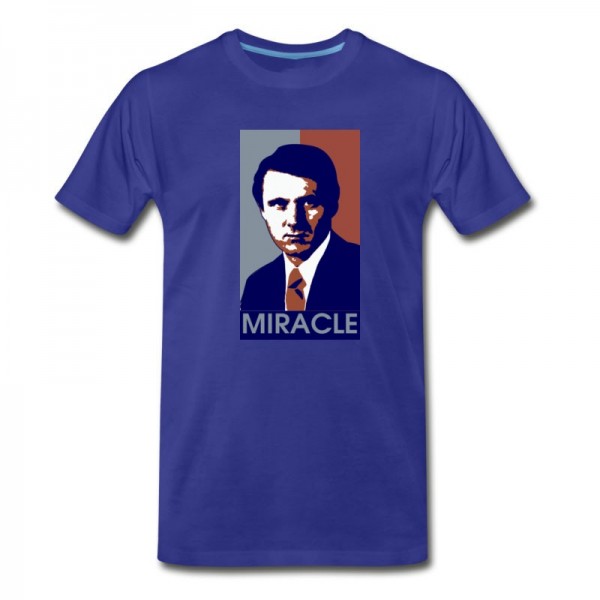 Men's Herb Brooks Miracle Usa Hockey T-Shirt - Blue