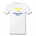 Men's Jesus Save Souls Pekka Saves Goals Cool Hockey Fan Gift T-Shirt - White