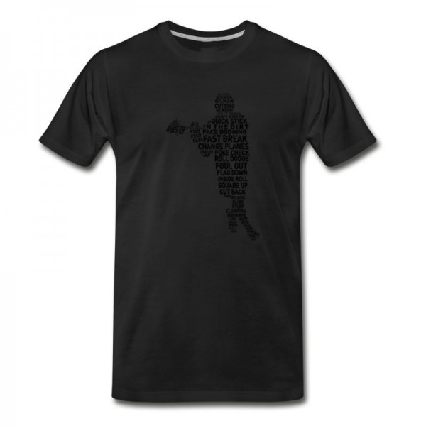 Men's Lacrosse Player Typography T-Shirt