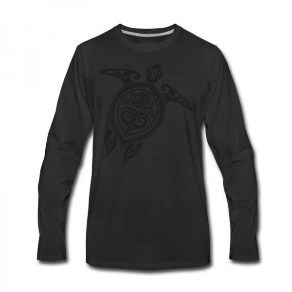 Men's Sea Turtle - Tribal Long T-Shirt