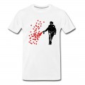 Men's Stencil Police - Street Art Pepper Spray Cop heart T-Shirt