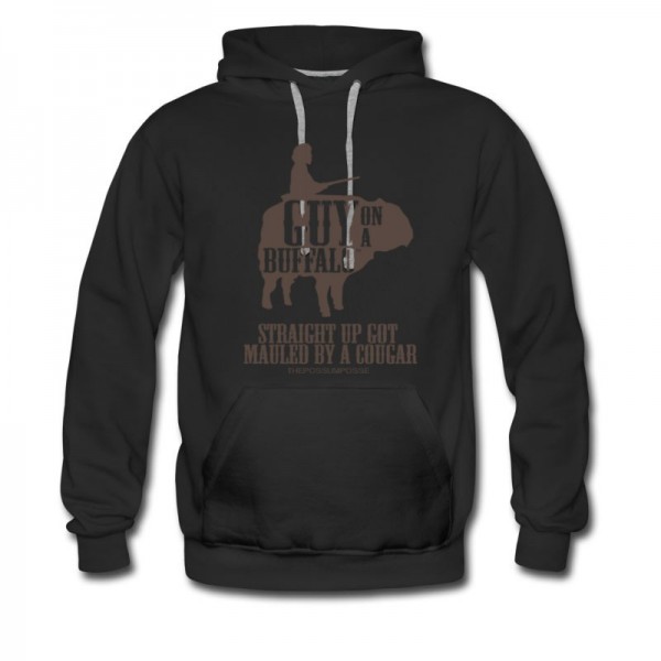 Men's The Possum Posse Guy On a Buffalo- Mauled Hoodies Hoodie