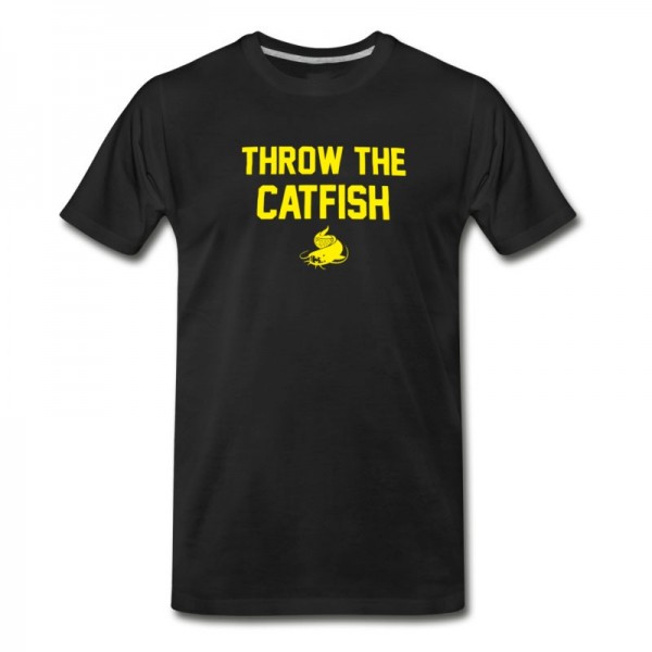 Men's Throw The Cat Fish Hockey Funny Gift T-Shirt - Black