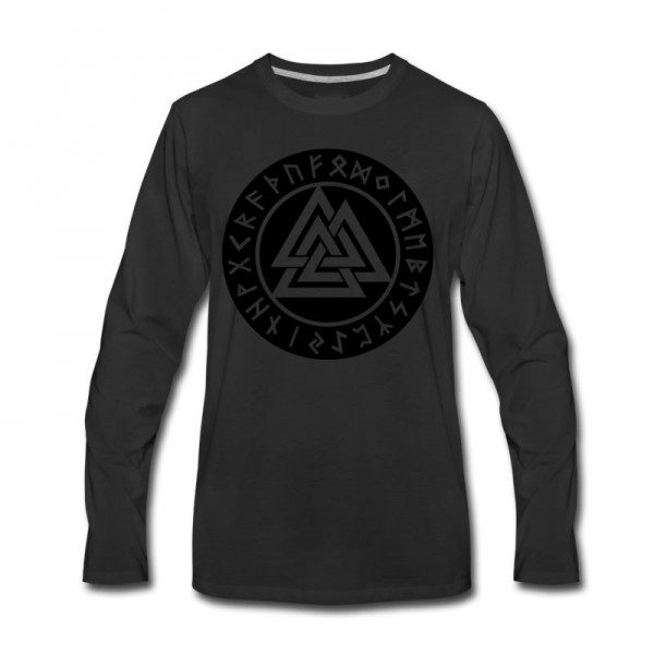 Men's Valknut, Wotan's Knot, Runes, Odin, Walhalla Long T-Shirt