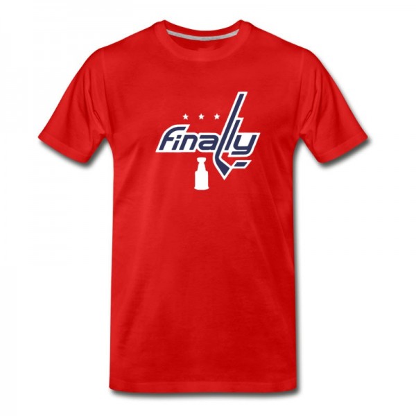 Men's Washington All Caps Ovechkin Stanley Cup Finally Champions Cool Fan T-Shirt - Red