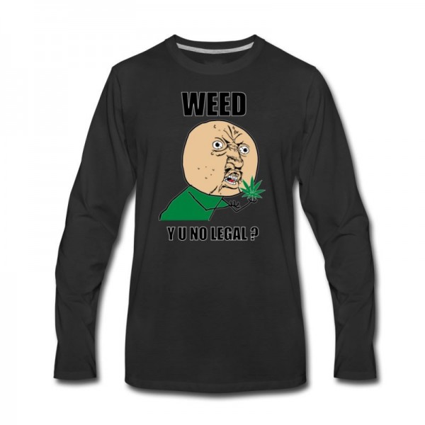 Men's weed_y_u_no_legal Long T-Shirt