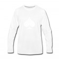 Men's White Used Ace of Spade Long T-Shirt