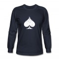 Men's White Used Ace of Spade Long T-Shirt