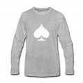 Men's White Used Ace of Spade Long T-Shirt