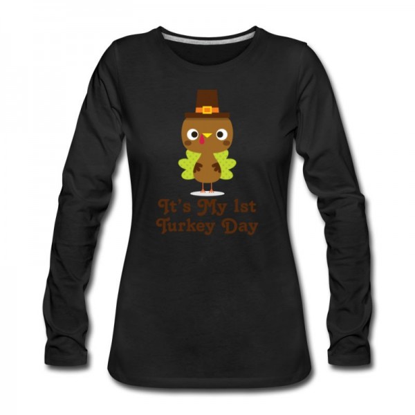 Women's 1st Thanksgiving Turkey Long T-Shirt