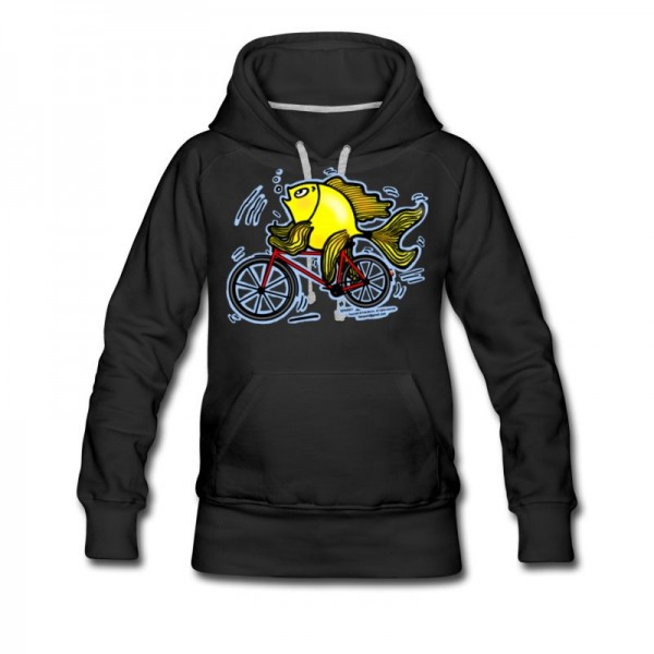 Women's Bicycle Fish , By FabSpark Hoodie