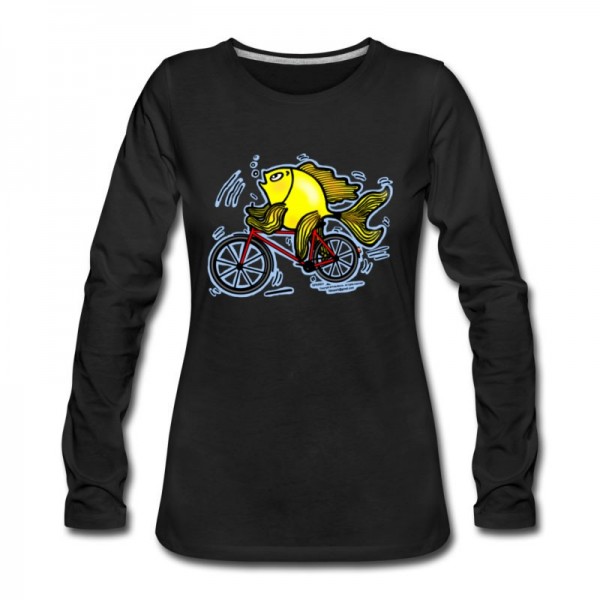 Women's Bicycle Fish , By FabSpark Long T-Shirt