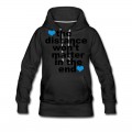 Women's Distance Won't Matter in the End Blue Hearts Hoodie