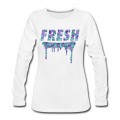 Women's Fresh Purple Camo Drips Long T-Shirt