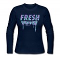 Women's Fresh Purple Camo Drips Long T-Shirt