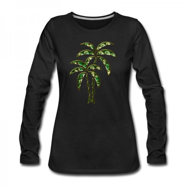 Women's Palm Tree / Tattoo Style / DD / Long T-Shirt