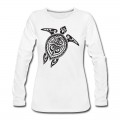 Women's Sea Turtle - Tribal Long T-Shirt