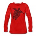 Women's Sea Turtle - Tribal Long T-Shirt