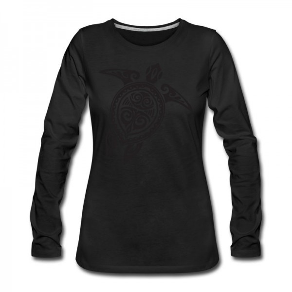 Women's Sea Turtle - Tribal Long T-Shirt