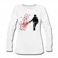 Women's Stencil Police - Street Art Pepper Spray Cop heart Long T-Shirt