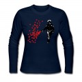 Women's Stencil Police - Street Art Pepper Spray Cop heart Long T-Shirt