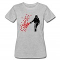 Women's Stencil Police - Street Art Pepper Spray Cop heart T-Shirt