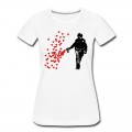 Women's Stencil Police - Street Art Pepper Spray Cop heart T-Shirt