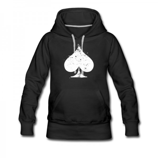 Women's White Used Ace of Spade Hoodie