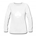 Women's White Used Ace of Spade Long T-Shirt