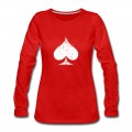 Women's White Used Ace of Spade Long T-Shirt